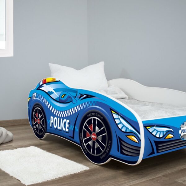 Serija Racing Car-Police Dečiji krevet sa dušekom i letvicama